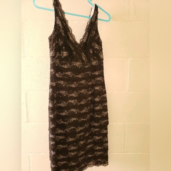 Suzie Chin for Maggy Boutique, Black Lace Dress, Size 2 - Picture 1 of 4